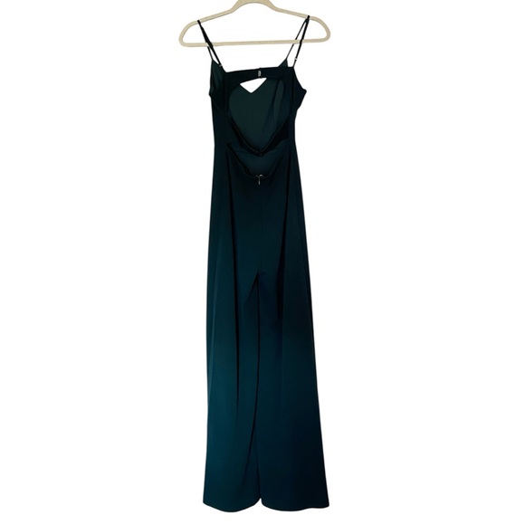 Lulus women’s emerald green jumpsuit open back details size XS formal wedding - Picture 2 of 8